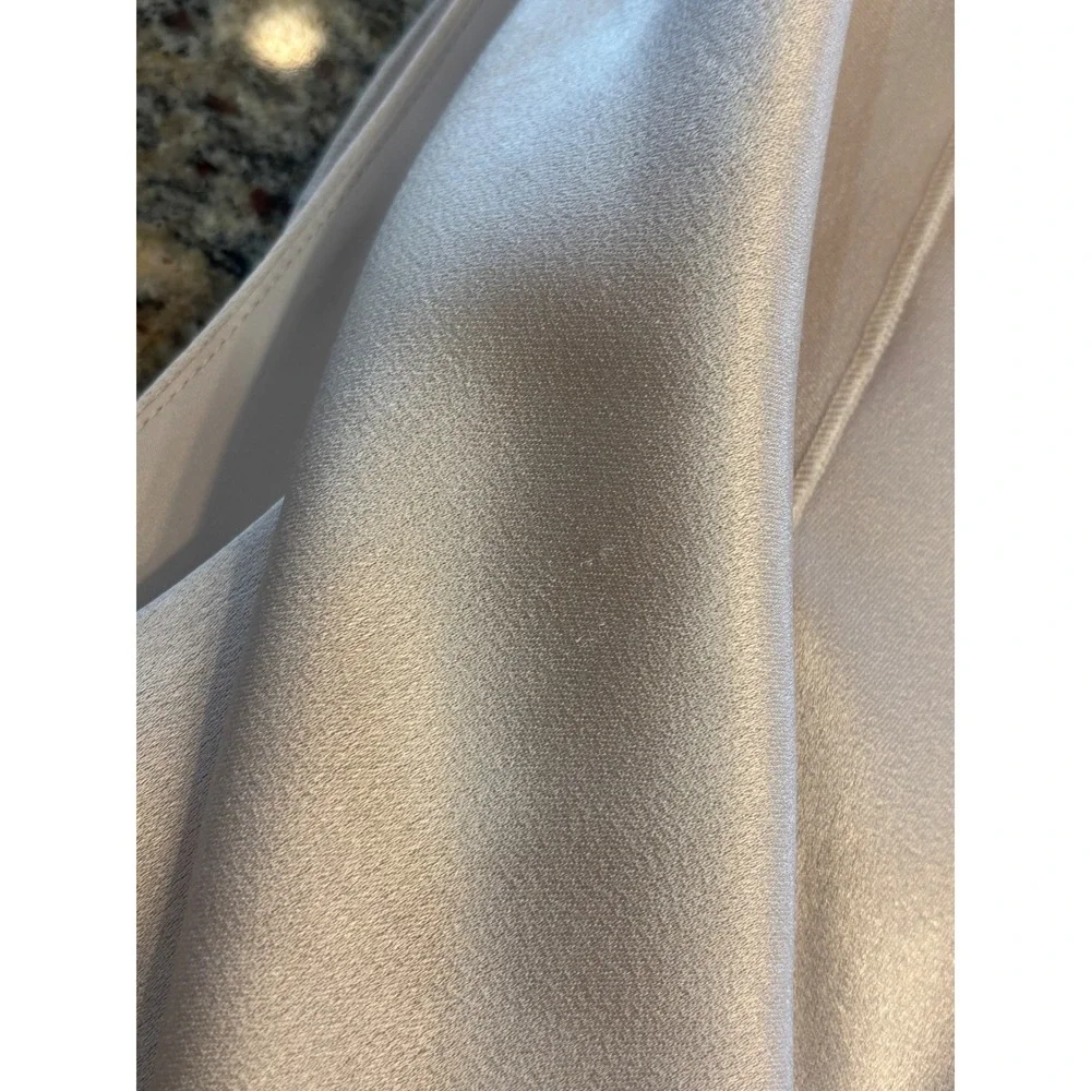 Alice + Olivia Cream Sarandon Satin Ruffle Wide Leg Jumpsuit Size 2 - Picture 7 of 14